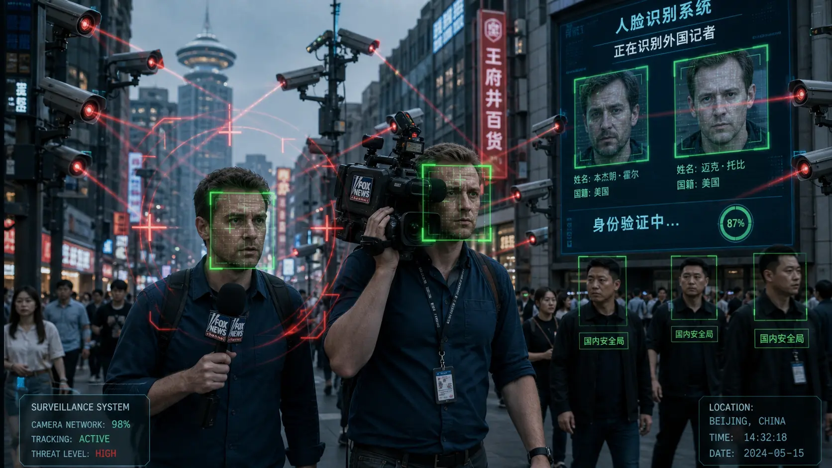 「彼らはすべてを見ている」 トランプ大統領の中国訪問を取材中にFox Newsクルーが中国の巨大監視システムに捕捉される AIカメラ・顔認証・ドローンが記者を追跡